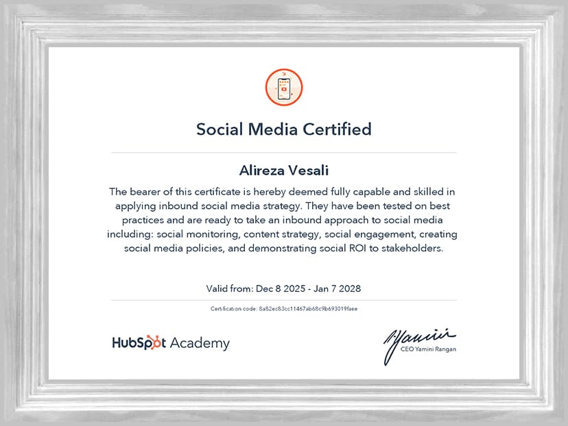 گواهینامه شبکه‌های اجتماعی