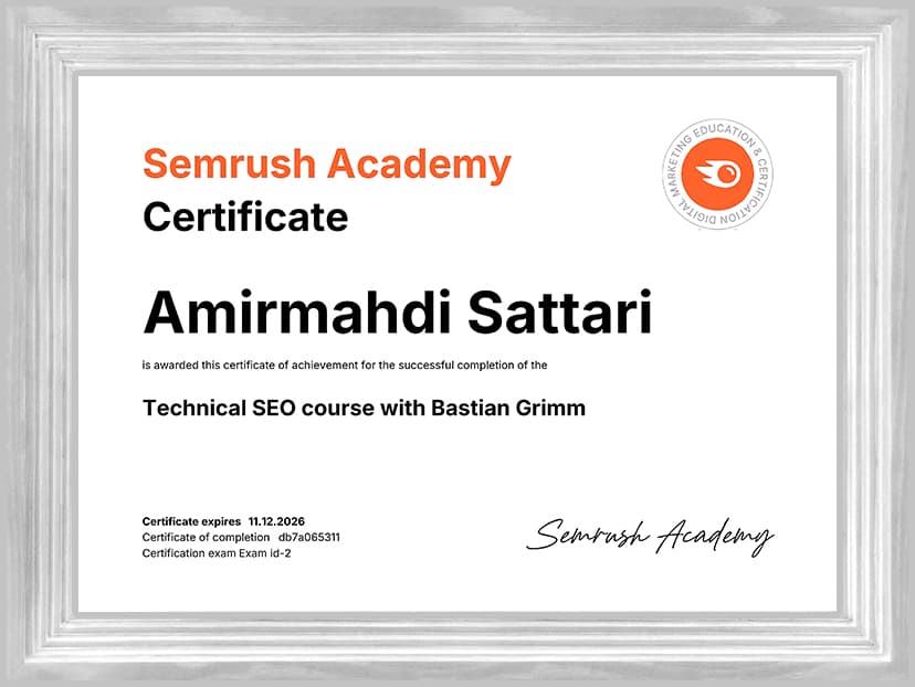گواهینامه سئو تکنیکال